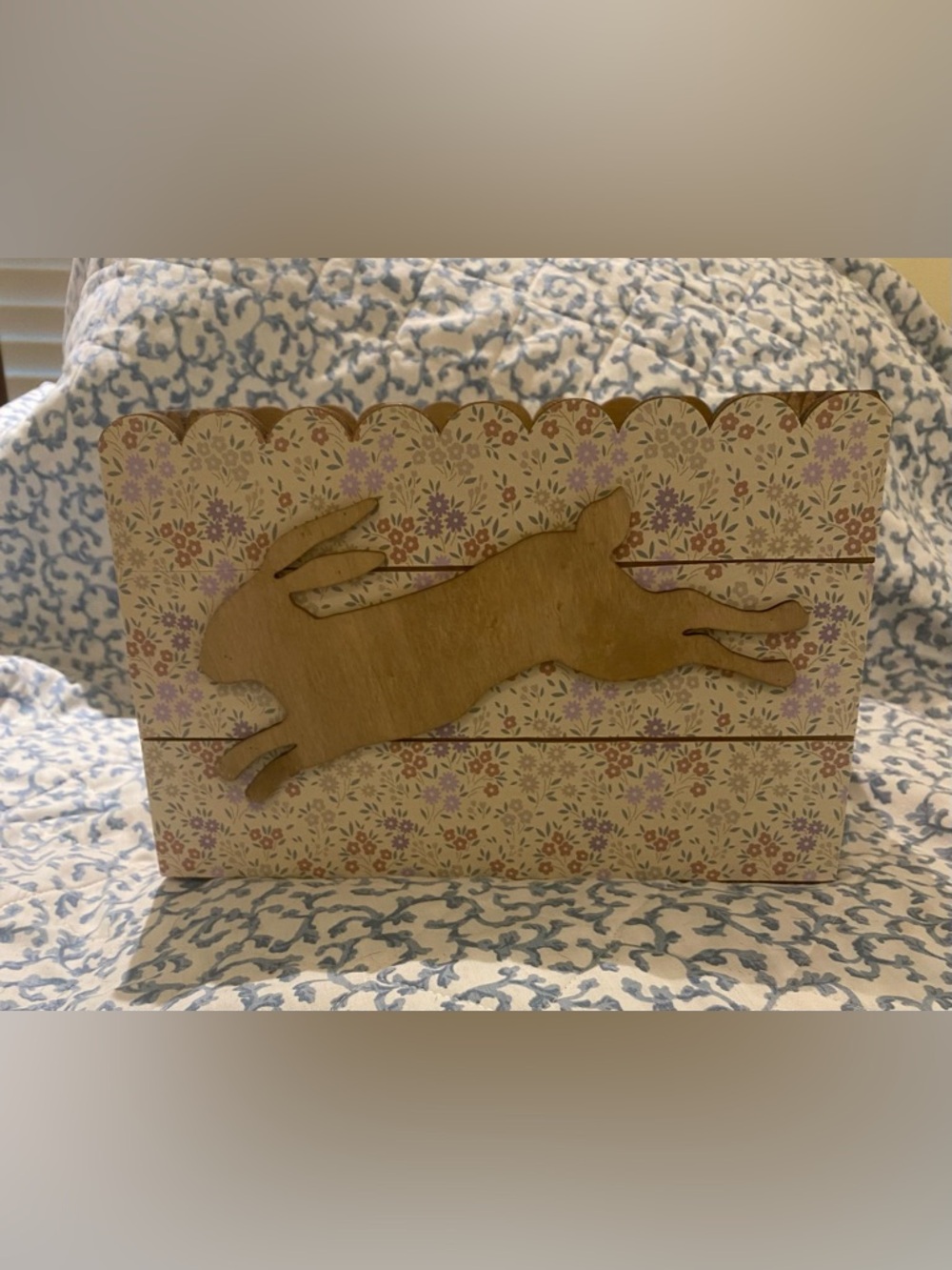 Ashland Easter Meadow Decorative Crate w/ Bunny Scalloped Top